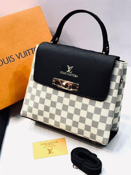 High-Quality Louis Vuitton Crossbody Bag with Metal Lock (White-2)