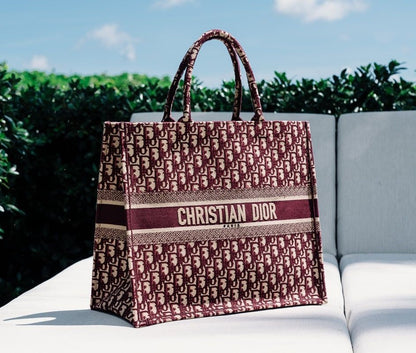 Christian Dior Book Tote - Master Quality Women Bag with Branded Details (Red-Design-2)