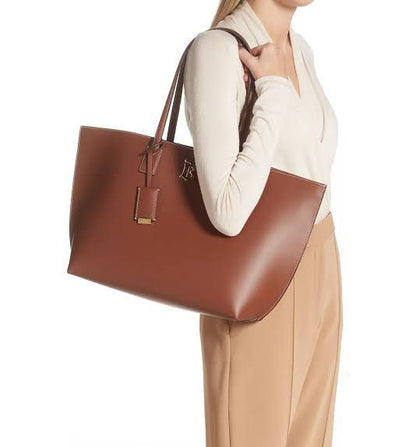 Burberry TB Smooth Leather Tote Bag - Luxury Women Bag (Brown 1)