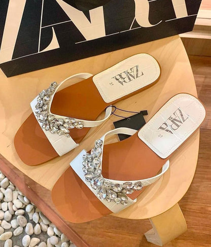New Arrival – Zara-Inspired Slippers with Brand Box (White)