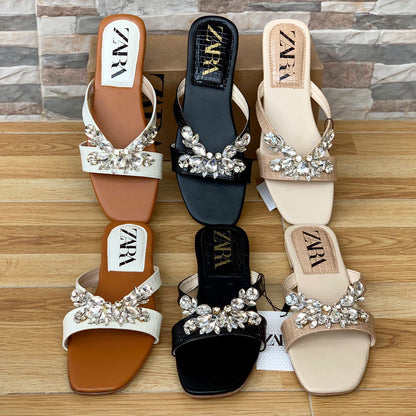 New Arrival – Zara-Inspired Slippers with Brand Box (Beige)