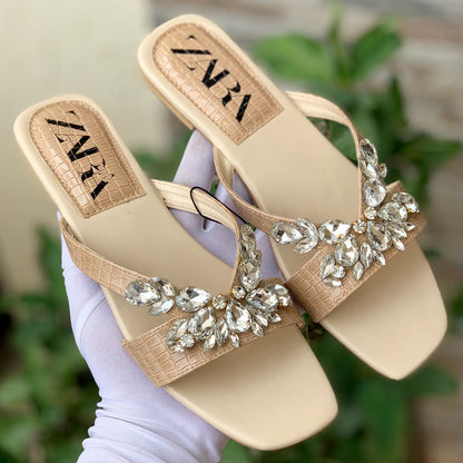 New Arrival – Zara-Inspired Slippers with Brand Box (Beige)