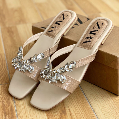 New Arrival – Zara-Inspired Slippers with Brand Box (Beige)