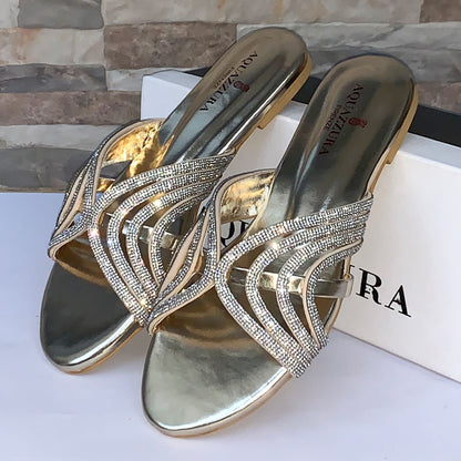 Aquazzura-Inspired Flats with Brand Box – (Gold)