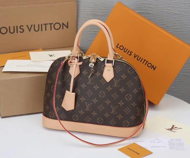 Louis Vuitton-Inspired Alma Mini Women’s Bag – Medium (Cream/Brown)