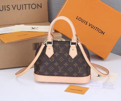 Louis Vuitton-Inspired Alma Mini Women’s Bag – Mini (Cream/Brown)