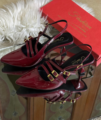 Fashion Steps Ketty Heel – Elegant & Stylish (Maroon)