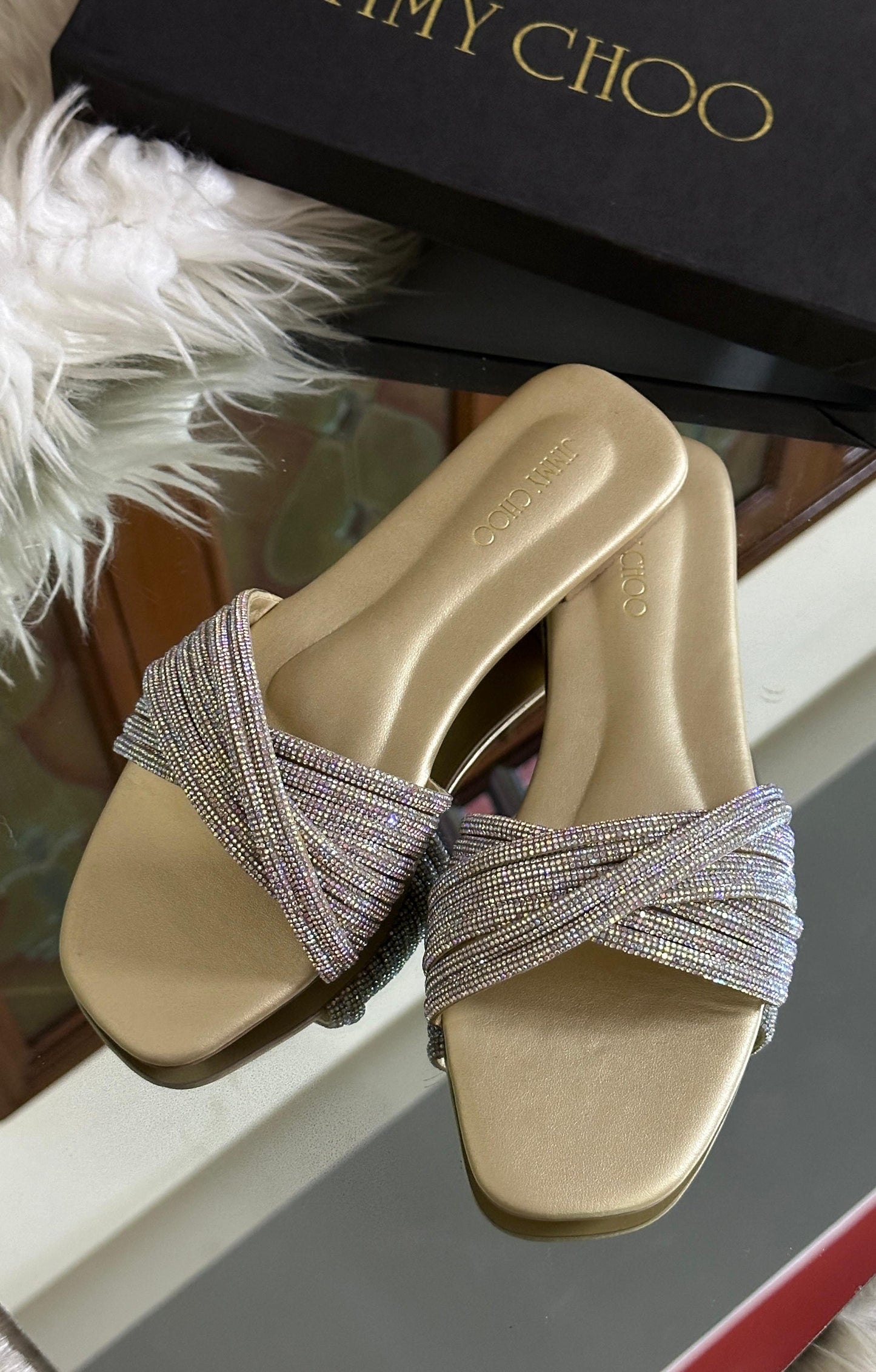 New Arrival – Jimmy Choo Slippers (Gold/Silver)