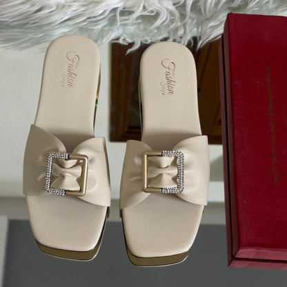 Fashionsteps Women Flats Slippers – Premium Comfort & Style (White)