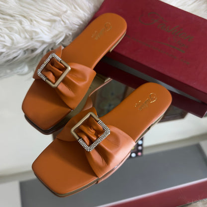 Fashionsteps Women Flats Slippers – Premium Comfort & Style (Brown)