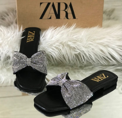 ZARA Women Flats Slippers (Black)