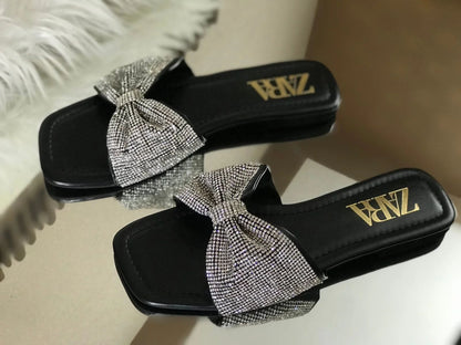 ZARA Women Flats Slippers (Black)