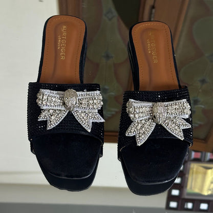 Kurt Geiger Women Flat Slipper (Black/Silver)