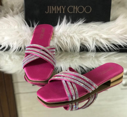 Jimmy Choo Women Slippers – Luxury & Comfort Combined (Pink)