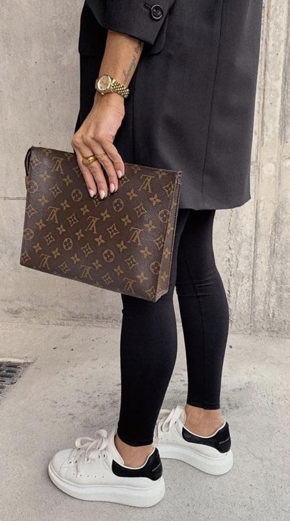 Louis Vuitton Crossbody Women Pouch – 2-Piece Set (Brown/Pink)