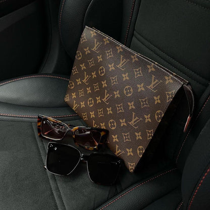 Louis Vuitton Crossbody Women Pouch – 2-Piece Set (Brown/Pink)