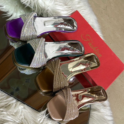 Fashionsteps Transparent Heel for Women (Beige/Peach)