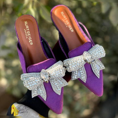 Kurt Geiger Women's Flat Mules – Chic & Comfortable (Purple)