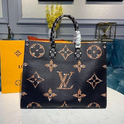 Louis Vuitton Women Tote Bag – Elegant & Spacious (Black/Brown)