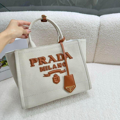 PRADA — Linen Blend Women's Tote Bag (Limited Stock) (Cream)
