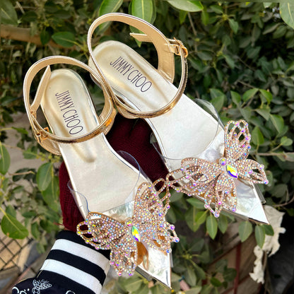 JIMMY CHOO — Women's Slippers (With Brand Box) (Golden)