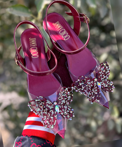 JIMMY CHOO — Women's Slippers (With Brand Box) (Red)