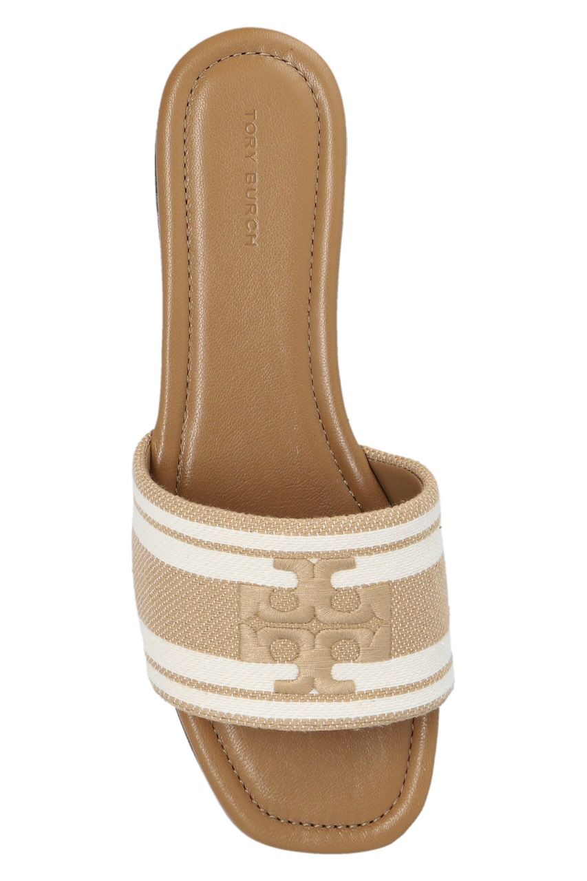 TORY BURCH — Embroidery Flat Slippers (Official Model) (Beige)