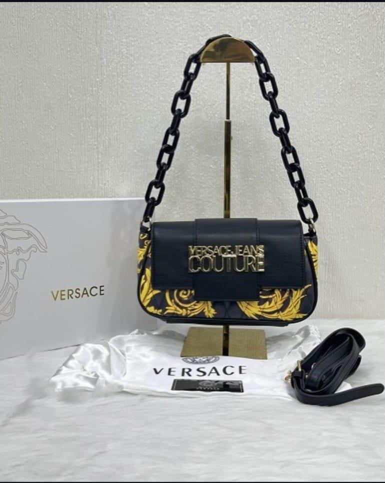 VERSACE — Luxury Chain Bag (Original Style | With Box & Dust Bag) (Golden & Black)