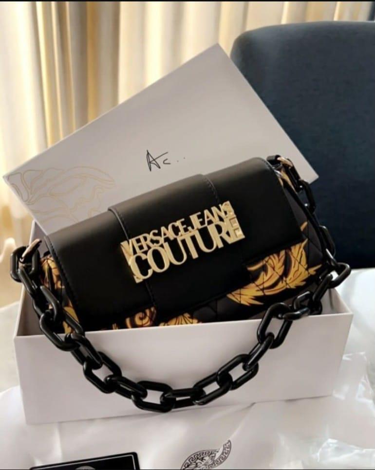 VERSACE — Luxury Chain Bag (Original Style | With Box & Dust Bag) (Golden & Black)