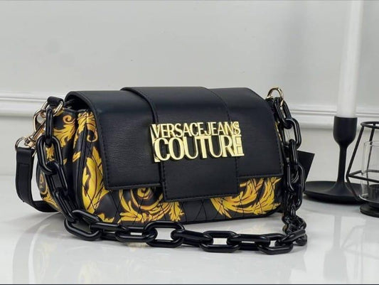 VERSACE — Luxury Chain Bag (Original Style | With Box & Dust Bag) (Golden & Black)