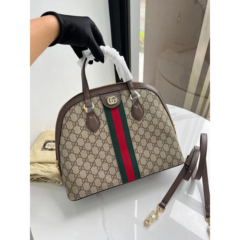 GUCCI — Women's Hand Bag with Long Belt (Full Branded Packaging) (Beige & Brown)