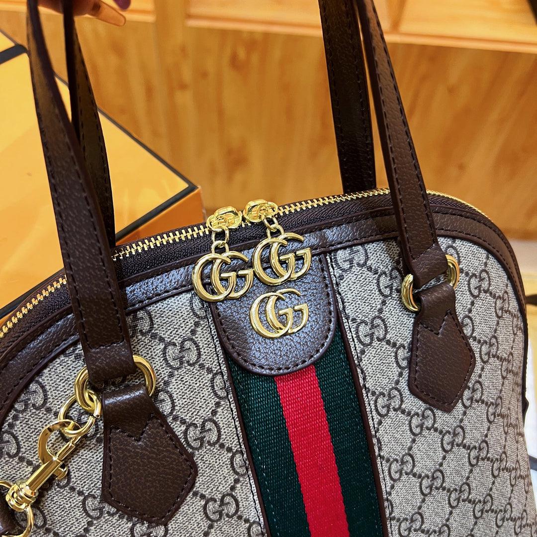 GUCCI — Women's Hand Bag with Long Belt (Full Branded Packaging) (Beige & Brown)