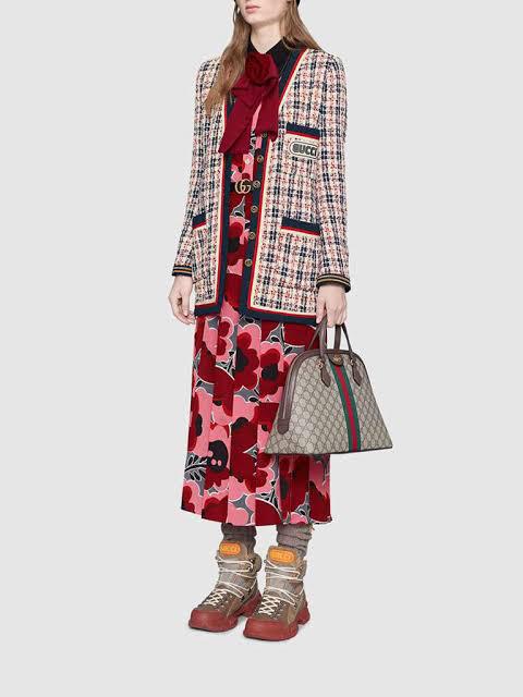 GUCCI — Women's Hand Bag with Long Belt (Full Branded Packaging) (Beige & Brown)