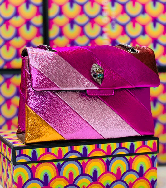 KURT GEIGER — Official Model Handbag (New Design | Premium Quality | With Box & Dust Bag) (Purple with Mix Colors)
