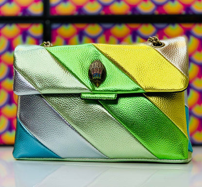 KURT GEIGER — Official Model Handbag (New Design | Premium Quality | With Box & Dust Bag) (Green with Mix Colors)