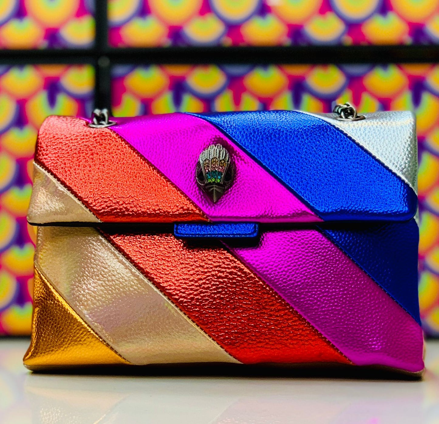 KURT GEIGER — Official Model Handbag (New Design | Premium Quality | With Box & Dust Bag) (Blue with Mix Colors)