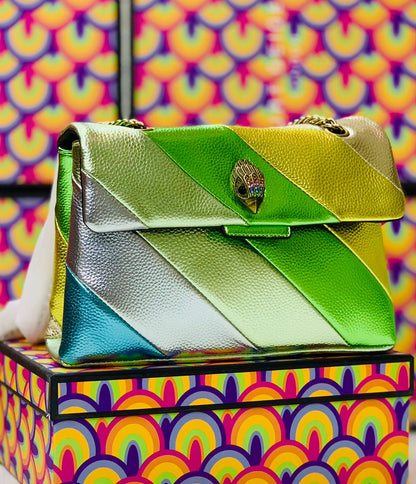 KURT GEIGER — Official Model Handbag (New Design | Premium Quality | With Box & Dust Bag) (Green with Mix Colors)