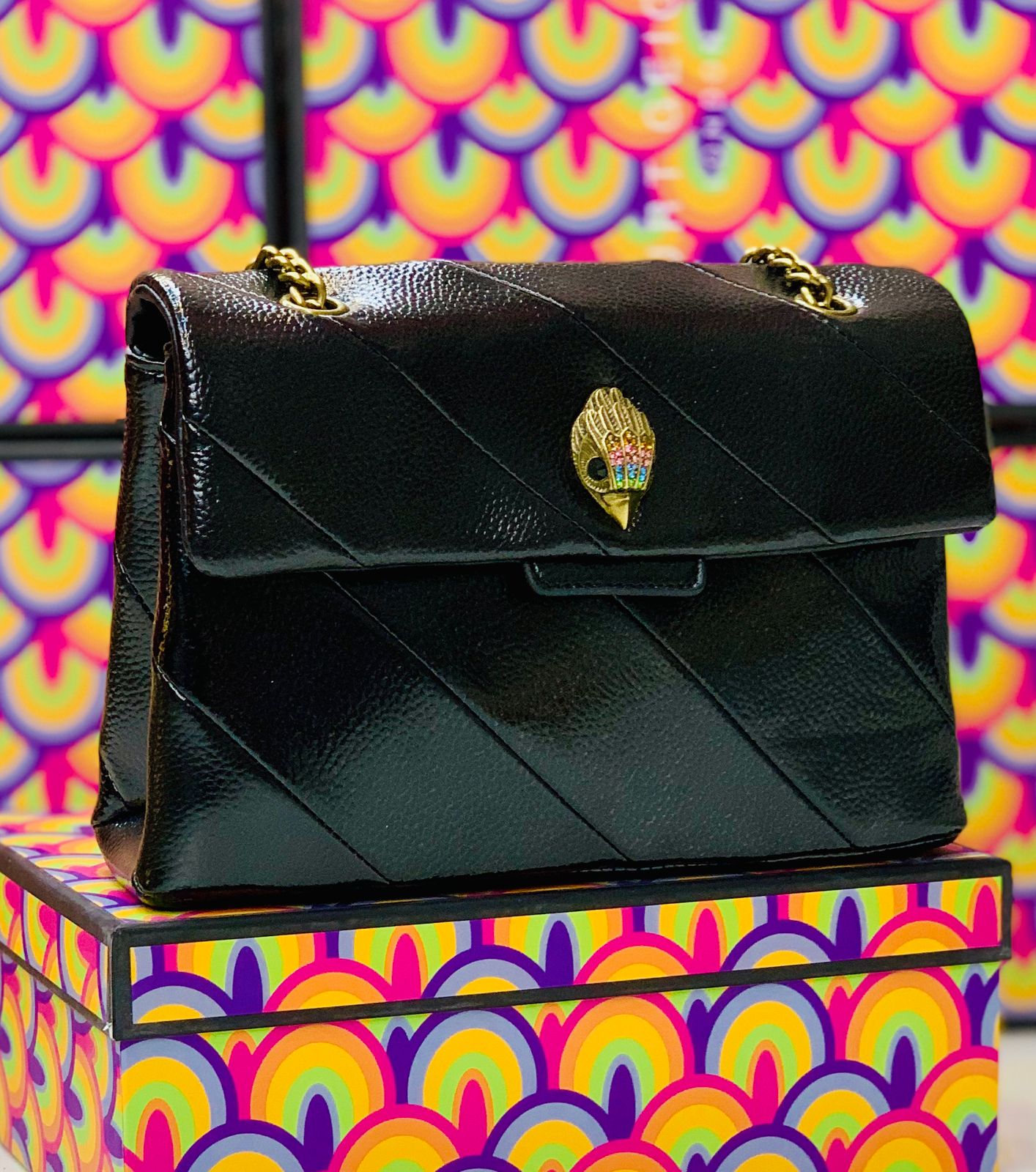 KURT GEIGER — Official Model Handbag (New Design | Premium Quality | With Box & Dust Bag) (Black)