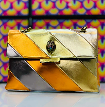 KURT GEIGER — Official Model Handbag (New Design | Premium Quality | With Box & Dust Bag) (Golden with Mix Colors)