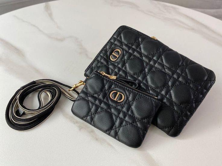 DIOR — Mobile Wallet with Long Belt (With Brand Box) (Black)