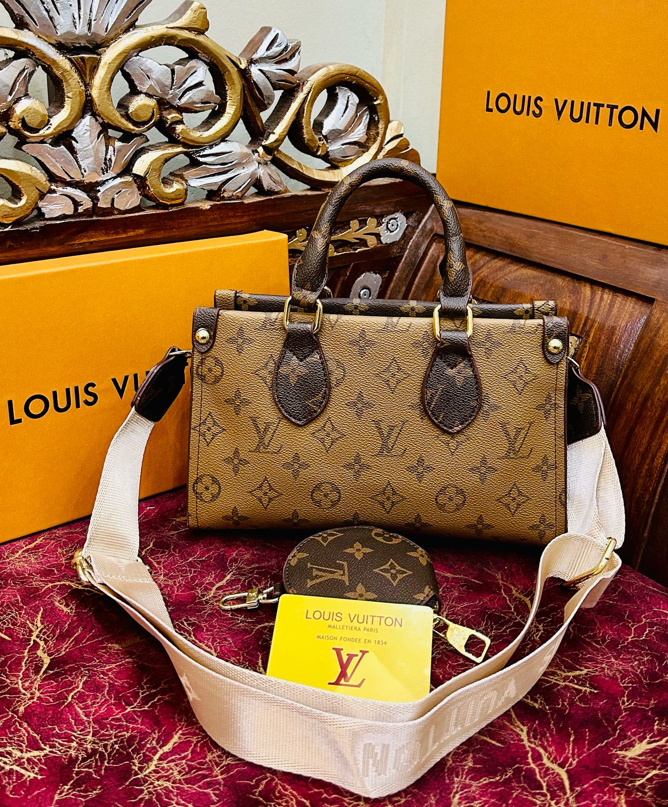 LOUIS VUITTON — OnTheGo Tote Bag (High Quality | New Stock Available) (Brown)