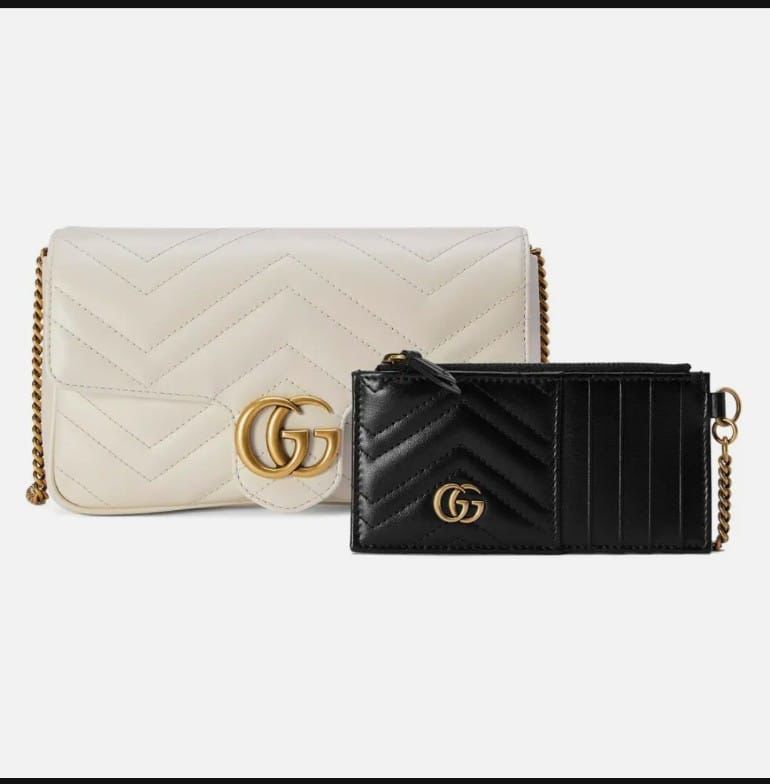 GUCCI — 2pc Designer Crossbody & Wallet Set (Original Leather | Master Series) (White)
