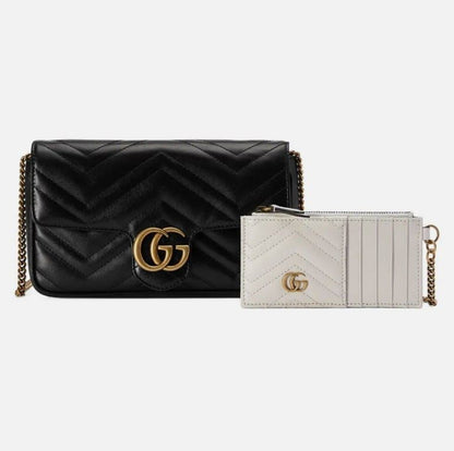 GUCCI — 2pc Designer Crossbody & Wallet Set (Original Leather | Master Series) (Black)