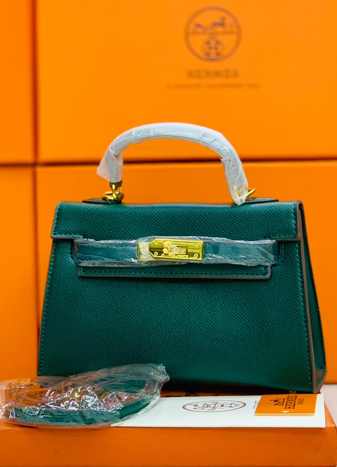 HERMÈS — Mini Kelly Bag (New Design | Premium Quality | With Dust Bag & Box) (Green)