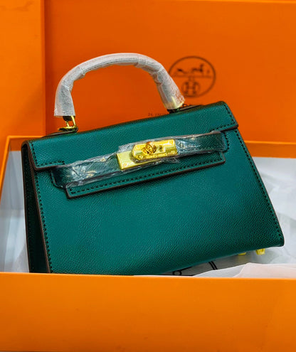 HERMÈS — Mini Kelly Bag (New Design | Premium Quality | With Dust Bag & Box) (Green)