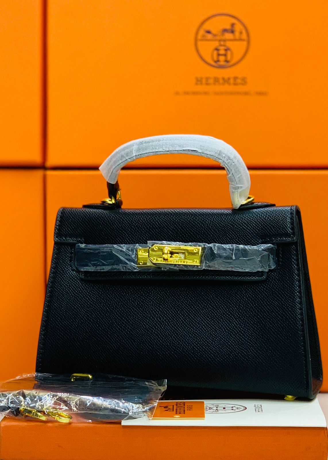 HERMÈS — Mini Kelly Bag (New Design | Premium Quality | With Dust Bag & Box) (Black)