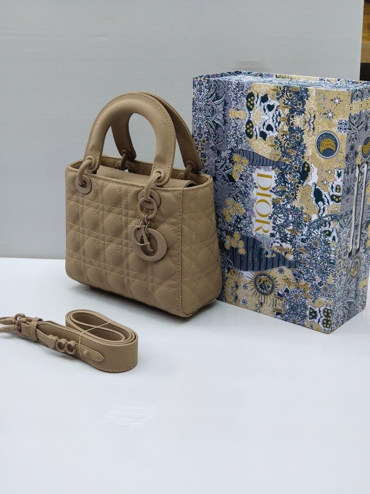 DIOR — Women's Premium Leather Bag (Same as Original | With Dust Bag & Brand Box) (Beige)