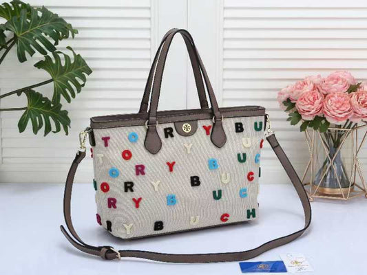 TORY BURCH — Women's Signature Tote Bag (Includes Brand Belt, Card, Tag & Dust Bag) (Grey)