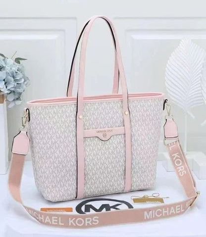 MICHAEL KORS — Printed Women's Handbag 2PC Set (AAA Quality | With Dust Bag & Brand Card) (Pink)