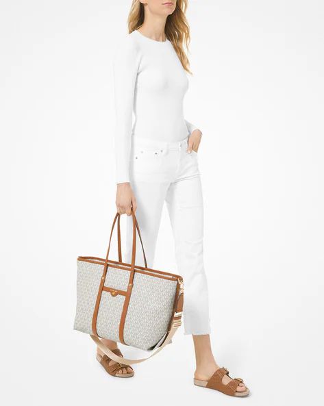 MICHAEL KORS — Printed Women's Handbag 2PC Set (AAA Quality | With Dust Bag & Brand Card) (Off White)